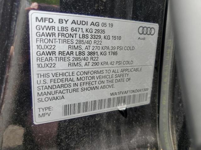 2019 AUDI Q8 PRESTIG WA1FVAF13KD041309