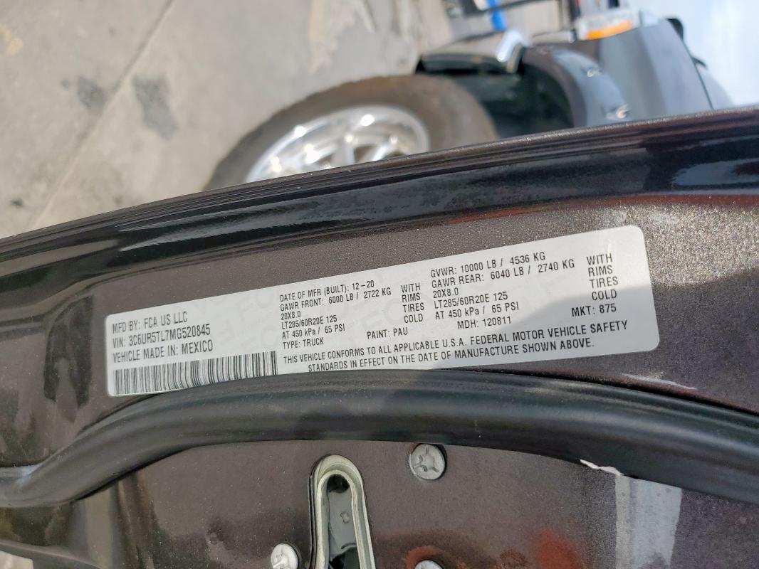 2021 RAM 2500 LIMIT 3C6UR5TL7MG520845