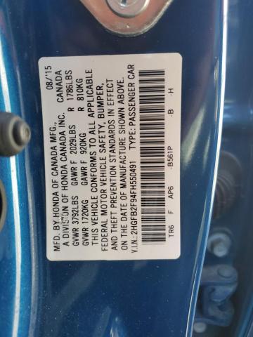 2015 HONDA CIVIC EXL 2HGFB2F94FH550491