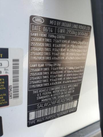 2014 LAND ROVER RANGE ROVE - SALWG2WF4EA379429