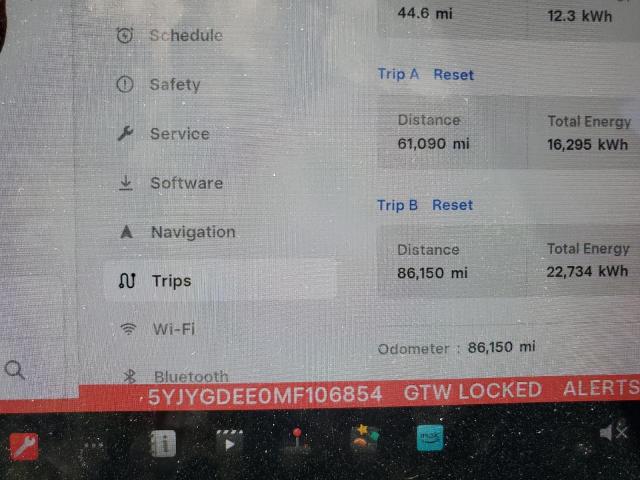 2021 TESLA MODEL Y 5YJYGDEE0MF106854