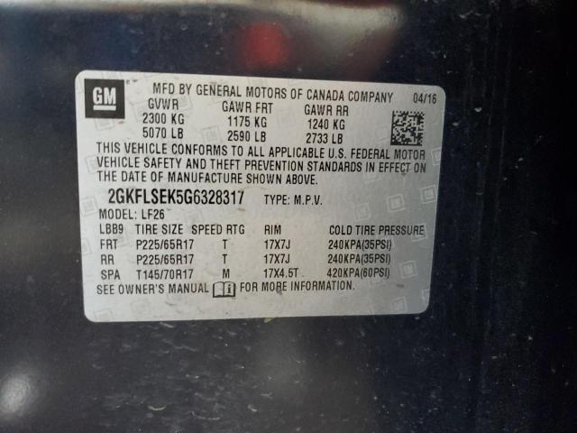 2016 GMC TERRAIN SL 2GKFLSEK5G6328317