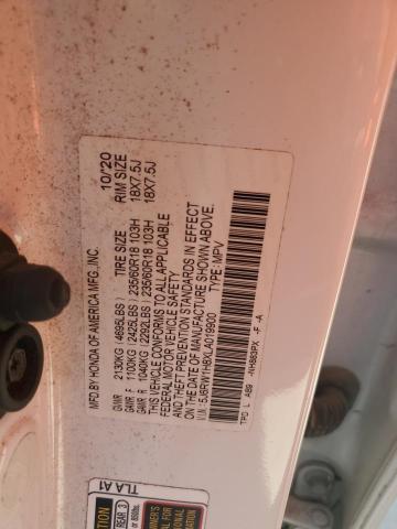 2020 HONDA CR-V EXL 5J6RW1H8XLA019900