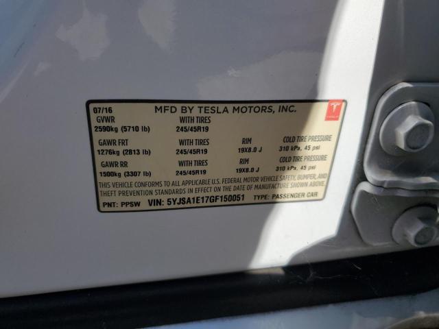 2016 TESLA MODEL S 5YJSA1E17GF150051