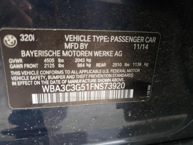 2015 BMW 320 I XDRI WBA3C3G51FNS73920