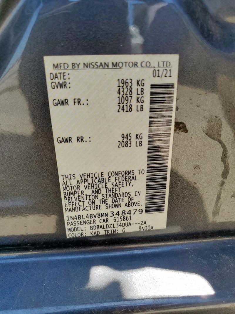 2021 NISSAN ALTIMA S - 1N4BL4BV8MN348479