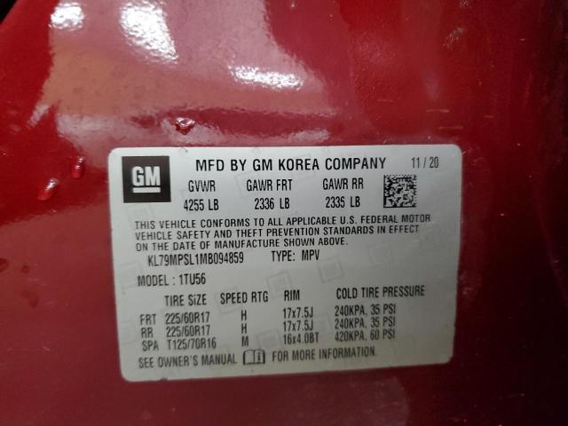 2021 CHEVROLET TRAILBLAZE KL79MPSL1MB094859