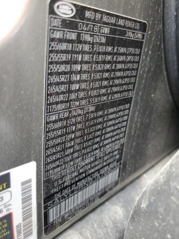 2018 LAND ROVER RANGE ROVE SALYL2RN9JA768035