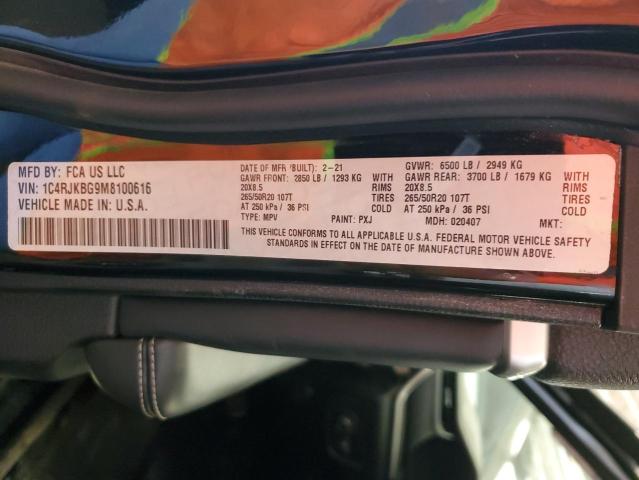 2021 JEEP GRAND CHER - 1C4RJKBG9M8100616