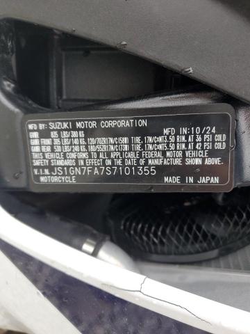 2025 SUZUKI GSX-R600 JS1GN7FA7S7101355