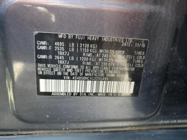 2016 SUBARU OUTBACK 2. 4S4BSBNCXG3255499
