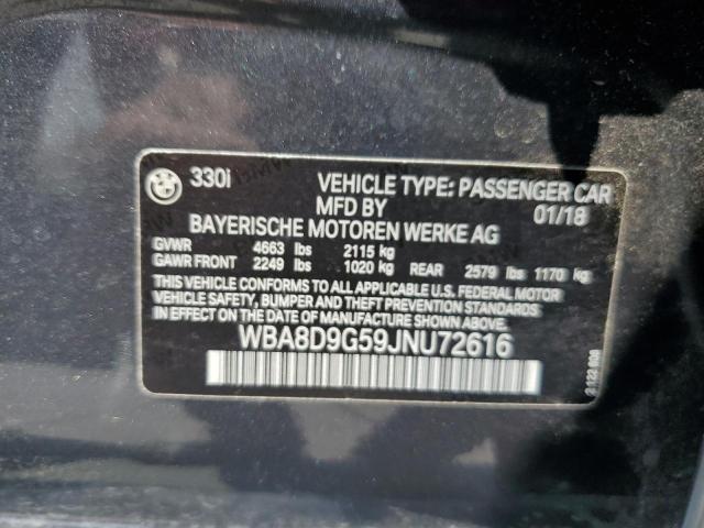 2018 BMW 330 XI - WBA8D9G59JNU72616