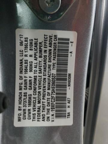 2017 HONDA CIVIC EX 19XFC2F75HE060537