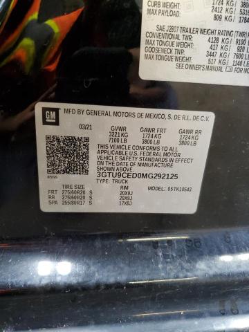 2021 GMC SIERRA K15 3GTU9CED0MG292125