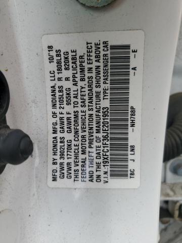 2018 HONDA CIVIC EX 19XFC1F36JE201953