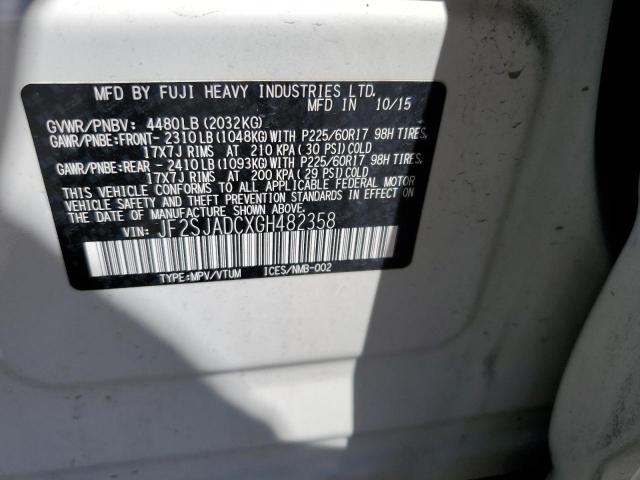 2016 SUBARU FORESTER 2 JF2SJADCXGH482358