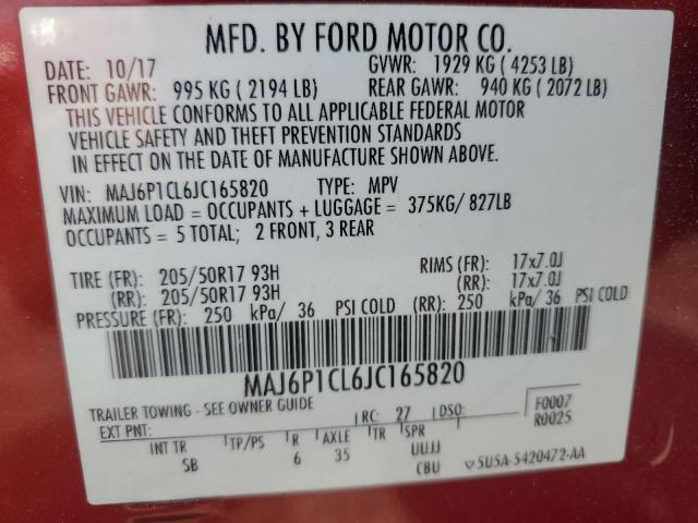 2018 FORD ECOSPORT S MAJ6P1CL6JC165820