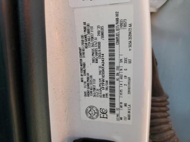 2019 FORD F150 SUPER 1FTFW1E55KFA24314