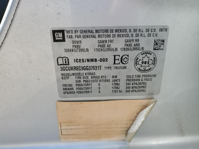 2016 CHEVROLET SILVERADO - 3GCUKREC9GG376317
