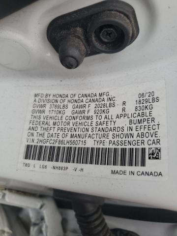 2020 HONDA CIVIC SPOR 2HGFC2F86LH560715