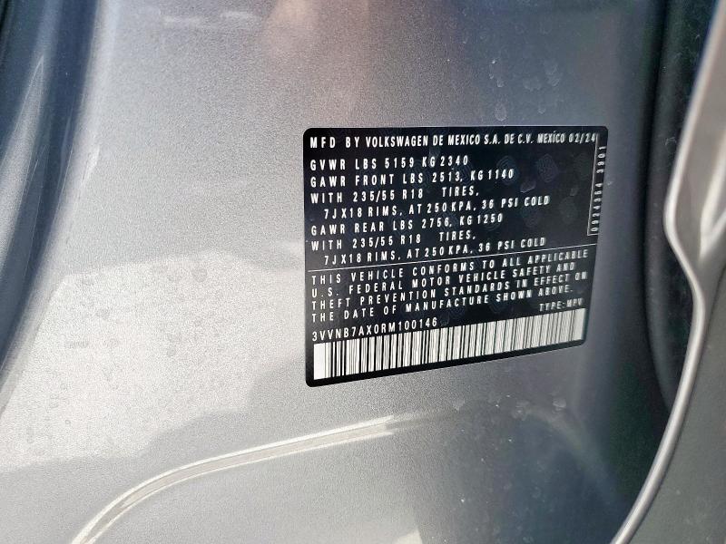 2024 VOLKSWAGEN TIGUAN SE 3VVNB7AX0RM100146
