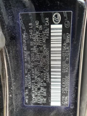 2016 LEXUS ES 350 58ABK1GG5GU033921