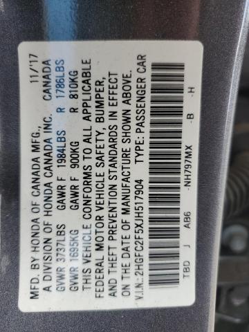 2018 HONDA CIVIC LX 2HGFC2F5XJH517904