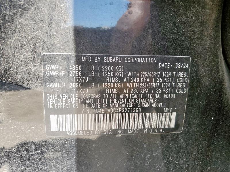 2024 SUBARU OUTBACK PR 4S4BTADC4R3271368