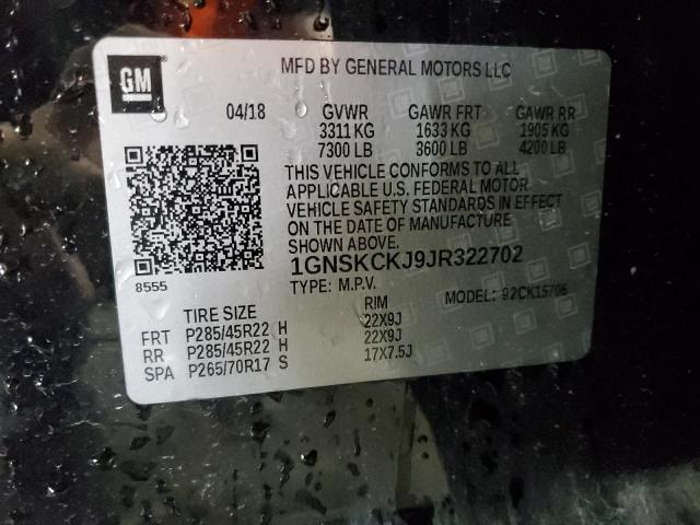 2018 CHEVROLET TAHOE K150 - 1GNSKCKJ9JR322702