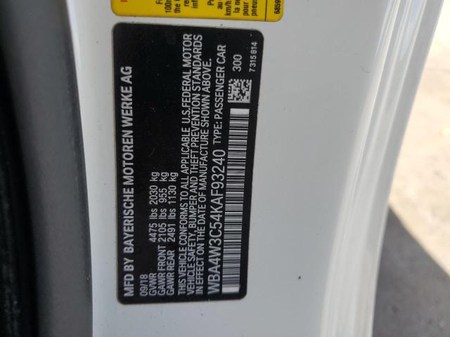 2019 BMW 430I WBA4W3C54KAF93240