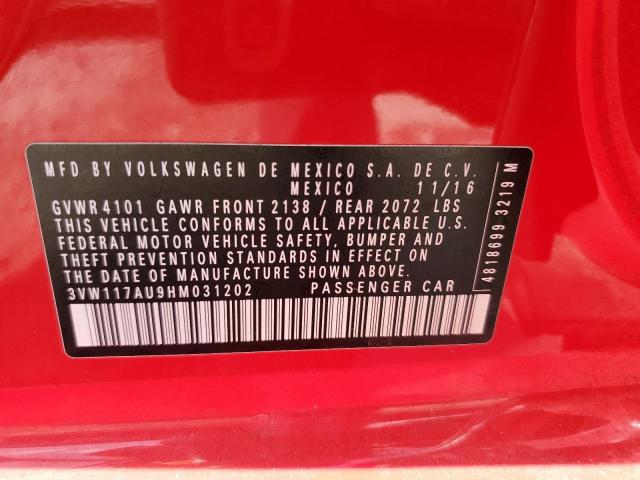 2017 VOLKSWAGEN GOLF S 3VW117AU9HM031202