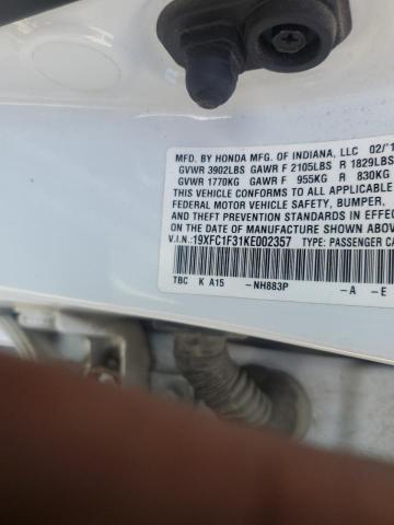 2019 HONDA CIVIC EX 19XFC1F31KE002357