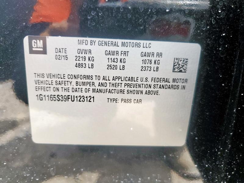 2015 CHEVROLET IMPALA LTZ 1G1165S39FU123121