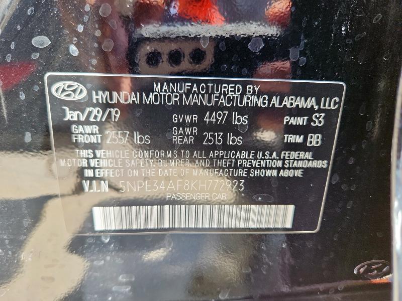 2019 HYUNDAI SONATA LIM - 5NPE34AF8KH772923