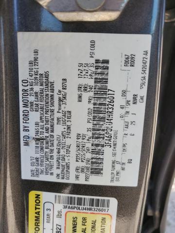 2017 FORD FUSION SE HYBRID 3FA6P0LU4HR326017