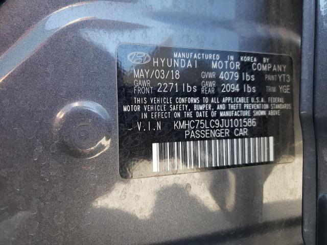 2018 HYUNDAI IONIQ SEL KMHC75LC9JU101586