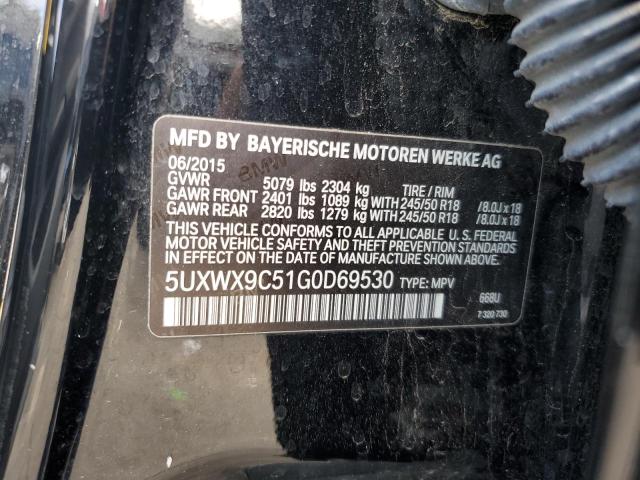 2016 BMW X3 XDRIVE2 5UXWX9C51G0D69530