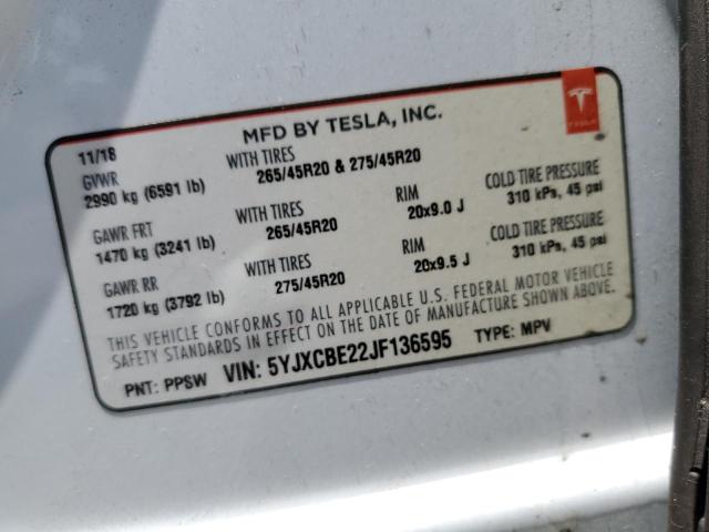 2018 TESLA MODEL X 5YJXCBE22JF136595