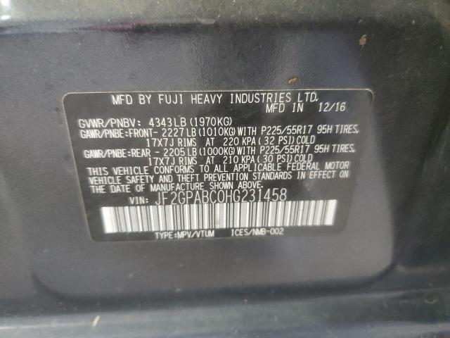 2017 SUBARU CROSSTREK - JF2GPABC0HG231458