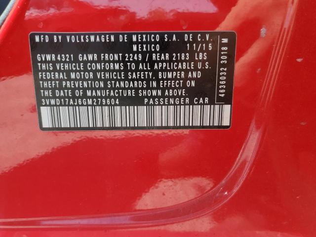 2016 VOLKSWAGEN JETTA SPOR 3VWD17AJ6GM279604