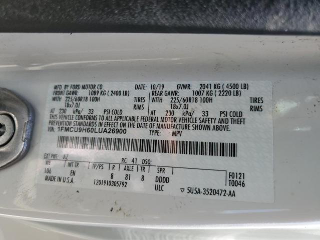 2020 FORD ESCAPE SEL - 1FMCU9H60LUA26900