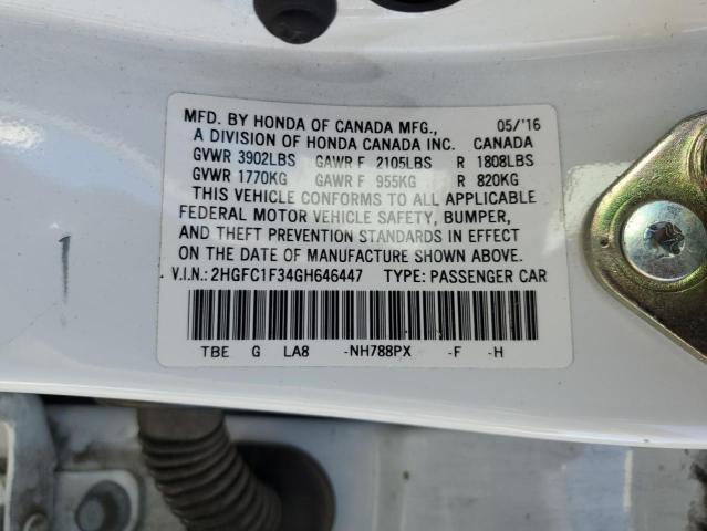 2016 HONDA CIVIC EX 2HGFC1F34GH646447