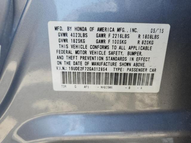 2016 ACURA ILX PREMIU 19UDE2F72GA012854