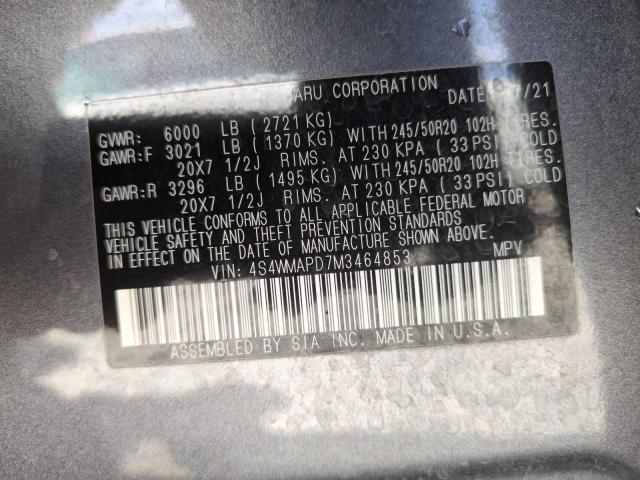 2021 SUBARU ASCENT LIM 4S4WMAPD7M3464853