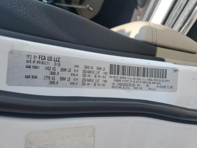2016 DODGE DURANGO LI 1C4RDHDG5GC361220