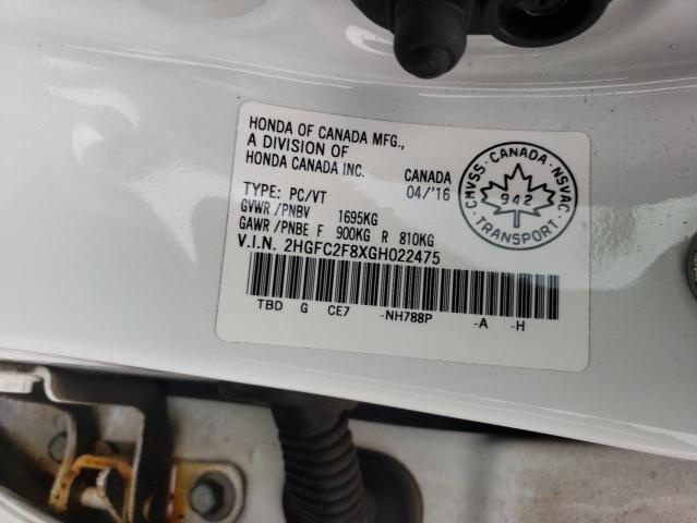 2016 HONDA CIVIC EX 2HGFC2F8XGH022475