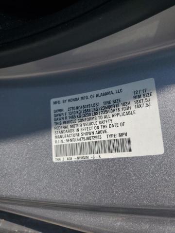 2018 HONDA ODYSSEY EXL 5FNRL6H79JB072983