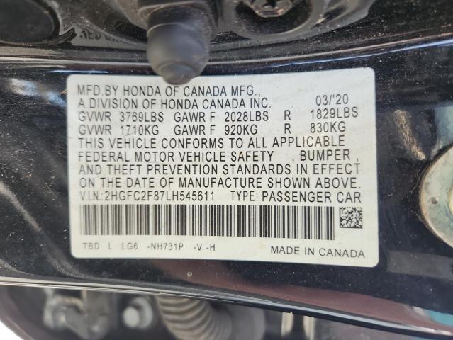 2020 HONDA CIVIC SPOR - 2HGFC2F87LH545611