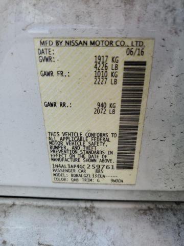 2016 NISSAN ALTIMA 2.5 - 1N4AL3AP4GC259761