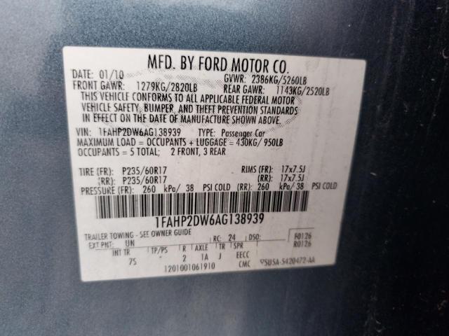 2010 FORD TAURUS SE - 1FAHP2DW6AG138939